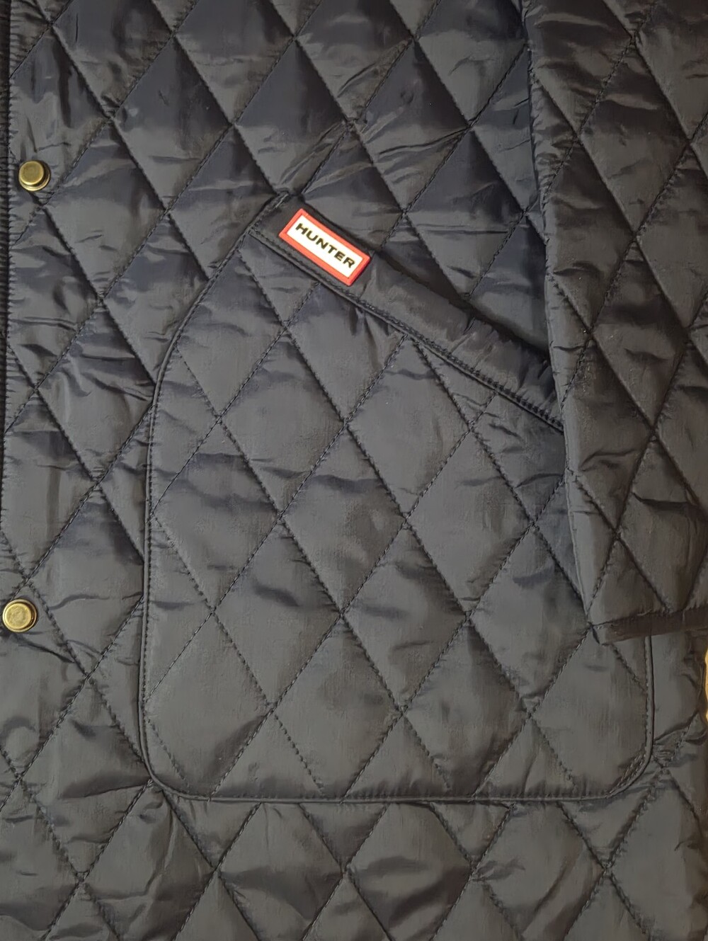 HUNTER 'ALISON' LONG DIAMOND QUILTED JACKET - Picture 5 of 8